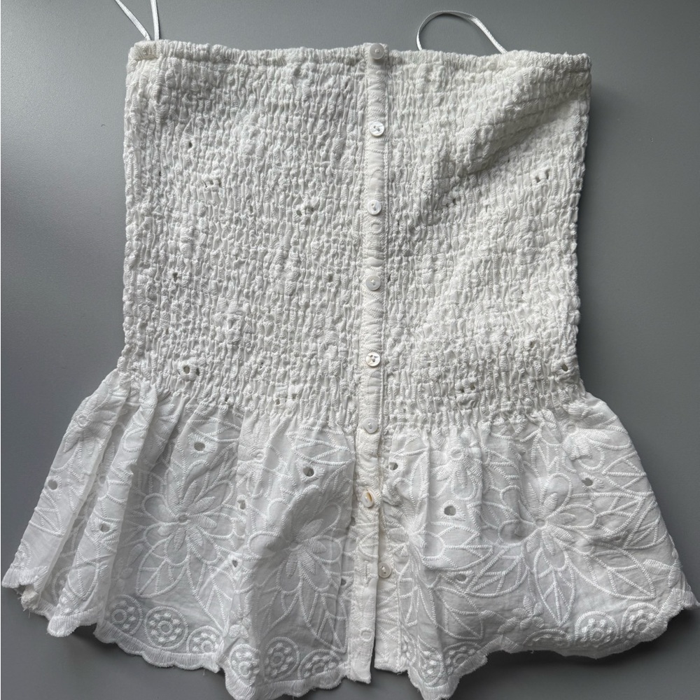 Grey Bandit White Lace Tube Top